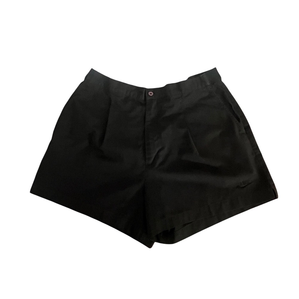Vintage Nike Black Pleated Shorts High Rise 90's Retro Unisex Size 38 Gorpcore